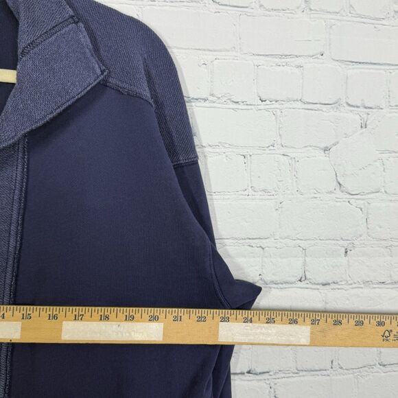 Aerie Oversized Crop Pullover Sweater Women Medium Blue Dolman Knit Activewear - Picture 7 of 10